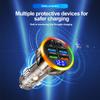 Total 200W Car Charger Super Fast Charging 6 In 1 Multi-port Voltage Car With Vehicle Digital Display Mobile Car Phone Charger