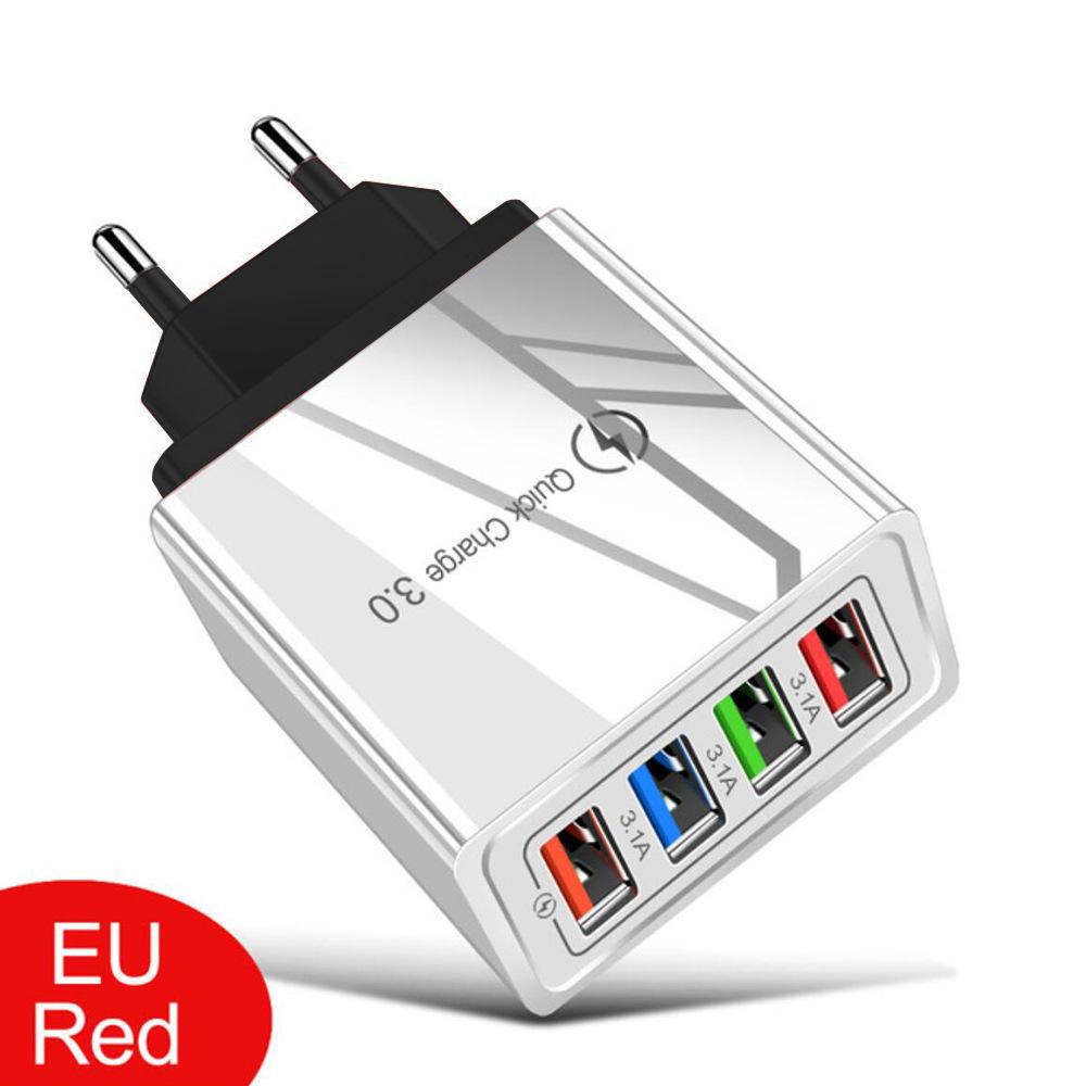 4-Port USB Power Adapter 5V 3A Multi-Port Charger for Mobile Phones