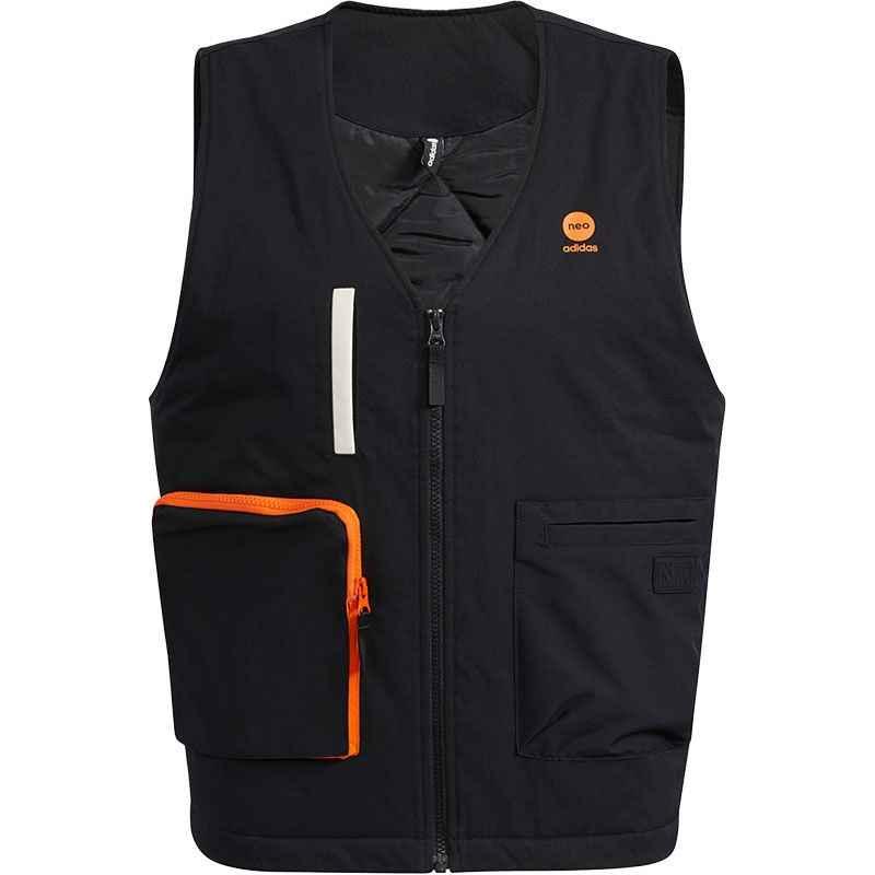 Adidas Neo Vests Men's Black V neck Moderate Workwear HD4633