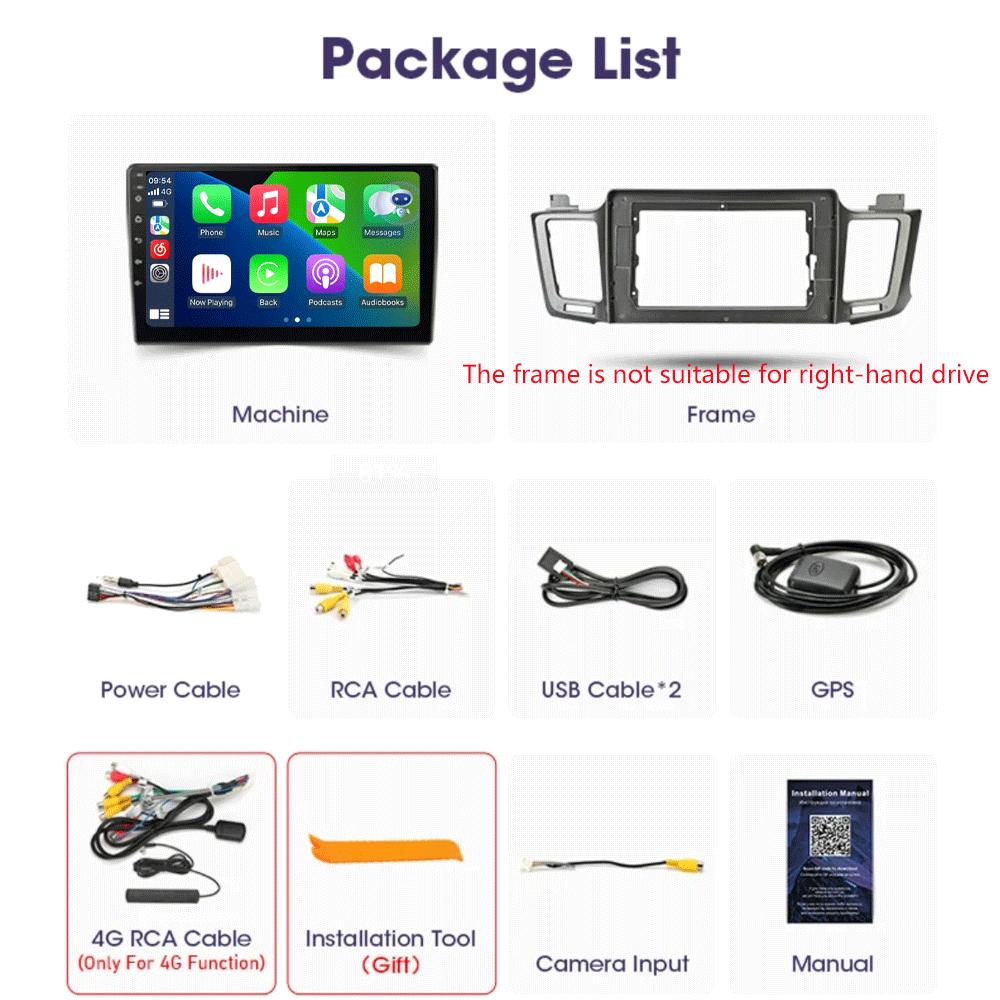 Android 14 для Toyota RAV4 RAV 4 2012-2018 автомобильный радиоприемник мультимедиа видеоплеер год QLED DSP GPS SIM 4G навигация аудио 2din