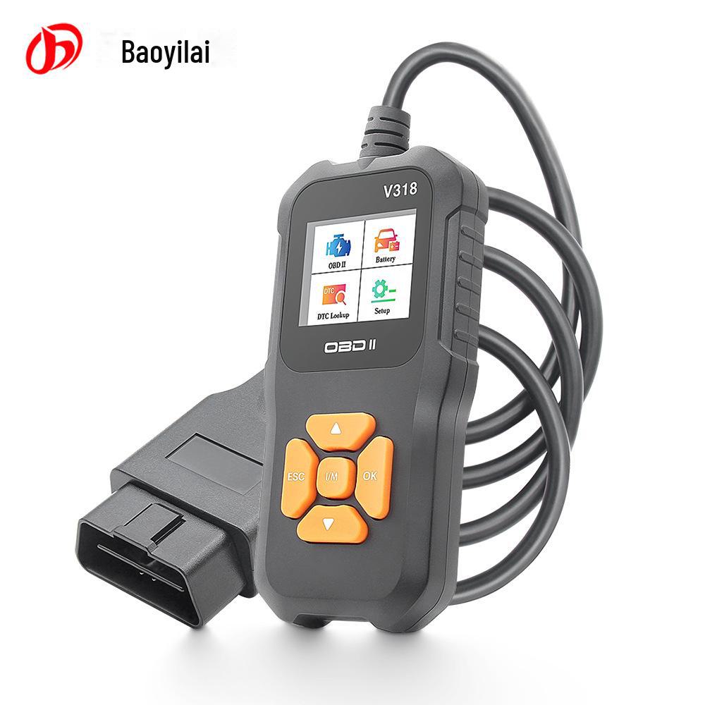 V318 OBD Code Reader Автоматический сканер с цветным экраном, 10 языками и 9 протоколами для обнаружения неисправностей