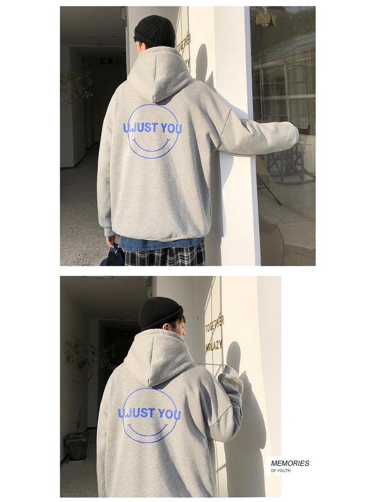 2022 Мужская модная бархатная толстовка с капюшоном в гонконгском стиле - осень/зима, большой размер, унисекс