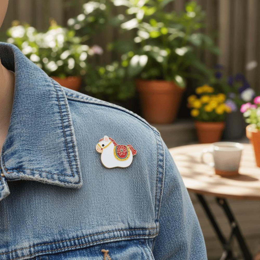 Decorative Zodiac Horse Brooch Zinc Zinc Alloy Steed Brooch Creative Lapel Pin  Backpack Decoration