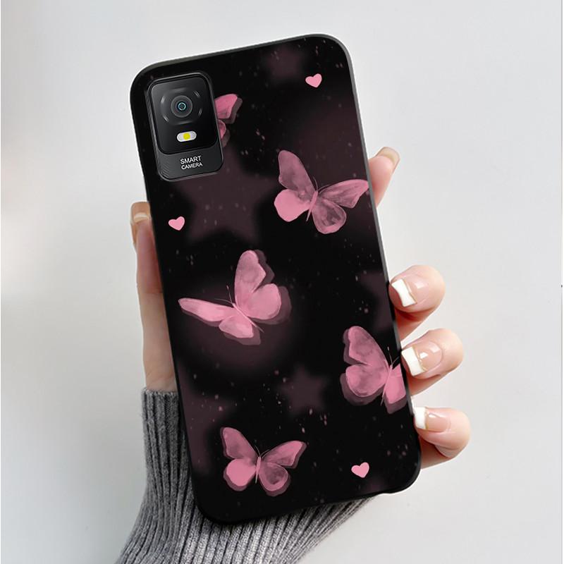 For TCL 403 405 406 406s 408 Case Luxury Fashion Butterfly Flowers Soft Silicone TPU Phone Casing For TCL T506D Protective Cover