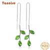 Танциз стерлингового серебра 925 пробы нефритовый циркон серьги серьги-капли для женщин подарки на свадьбу