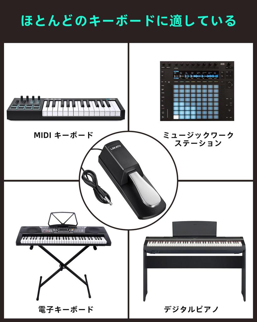 Педаль сустейна LEKATO для MIDI цифрового пианино, универсальная педаль пианино с переключателем полярности, входной разъем, совместимый с Yamaha Casio Roland Korg