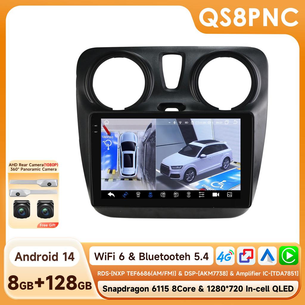 Hizpo 9-дюймовая беспроводная автомагнитола Carplay Android Auto для Renault Lodgy Dacia Dokker 2012 - 2021 2 Din Мультимедийная стереосистема со встроенным