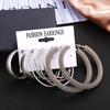 3 Pairs Of Earrings Alloy Creative Retro Style Exaggerated Golden Metal Earring Set
