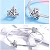Bamoer Authentic 925 Sterling Silver Vintage Letter A To Z Zircon Bead Charms Fit Original Charm Bracelets DIY Jewelry