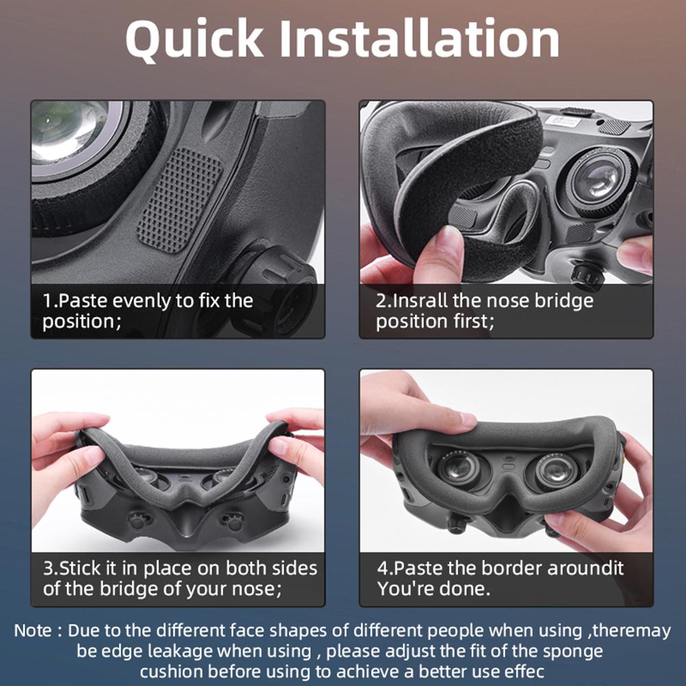 Sponge Eye Pad for DJI Avata Goggles 2 Drone Flight Glasses Eye Mask Anti-Light Leakage Face Cushion Cover for DJI Avata Goggles