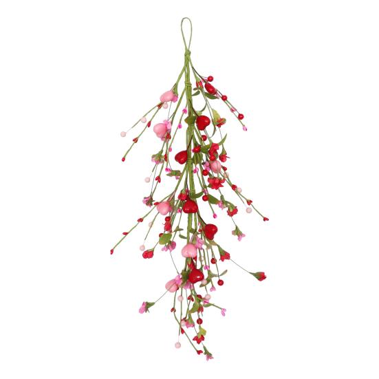 Сваг Сердце-Капля ко Дню Святого Валентина для Входной Двери Искусственные Красные Розовые Ягоды в Форме Сердца Сваг Венок для Свадьбы Рождественской Вечеринки Сада Патио