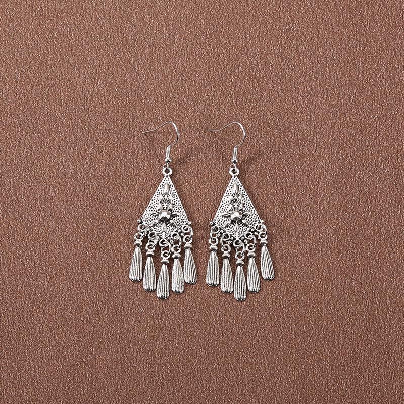 Серьги-кисточки в китайском дворцовом стиле в стиле ретро: Этнические тибетские серебряные украшения Ханфу