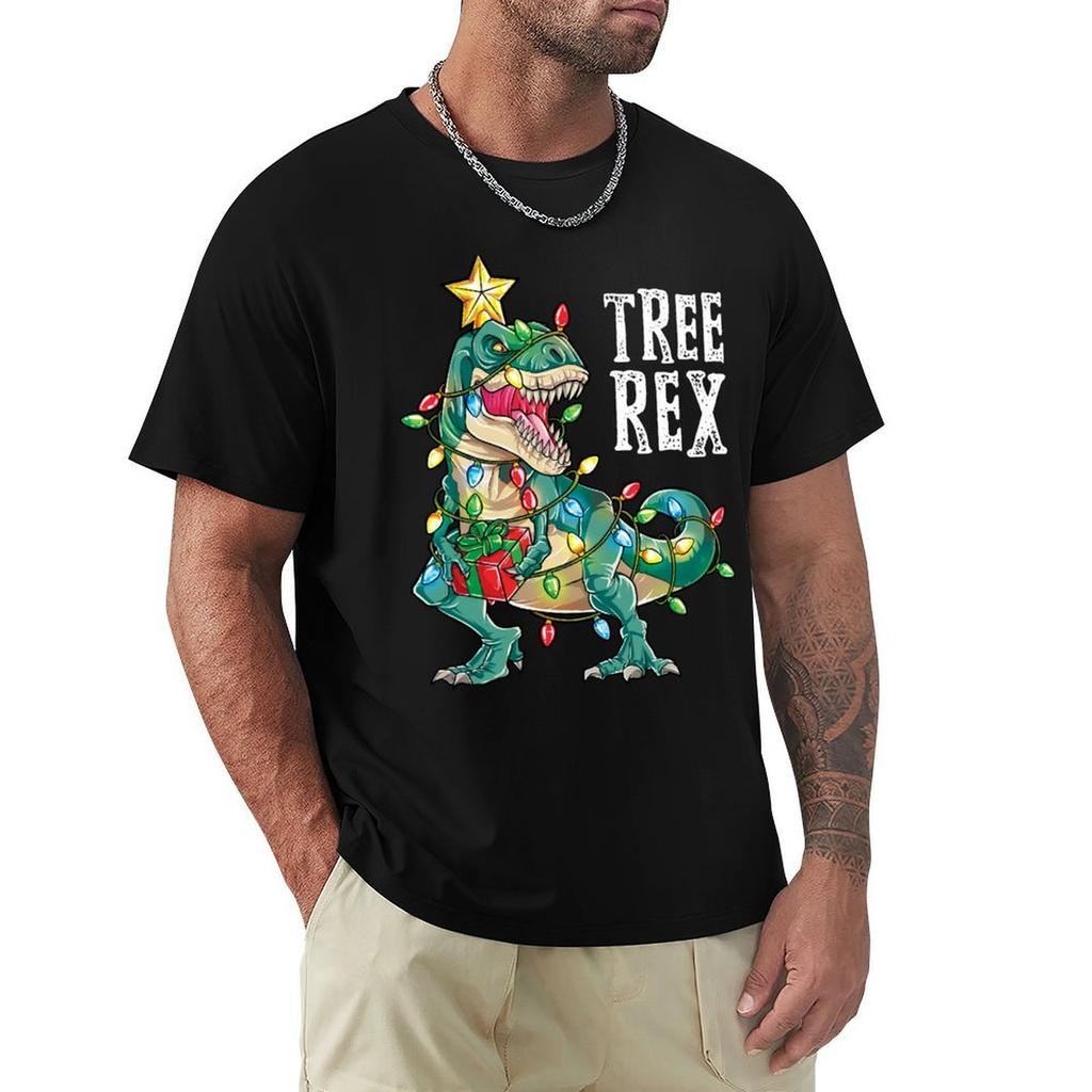 Christmas Shirt for Kids Boys Tree T Rex Dinosaur Xmas Gifts T-Shirt Shirts Graphic Tee Man T Shirt Men Clothes