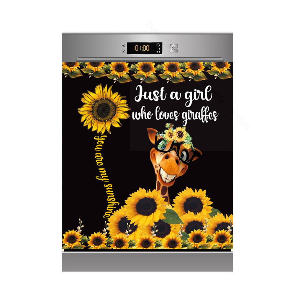 Black Background Modern Self Adhesive Dishwasher Sticker Fridge Sticker Wall Stickers Door Cover Kitchen Accessories Wall Mural