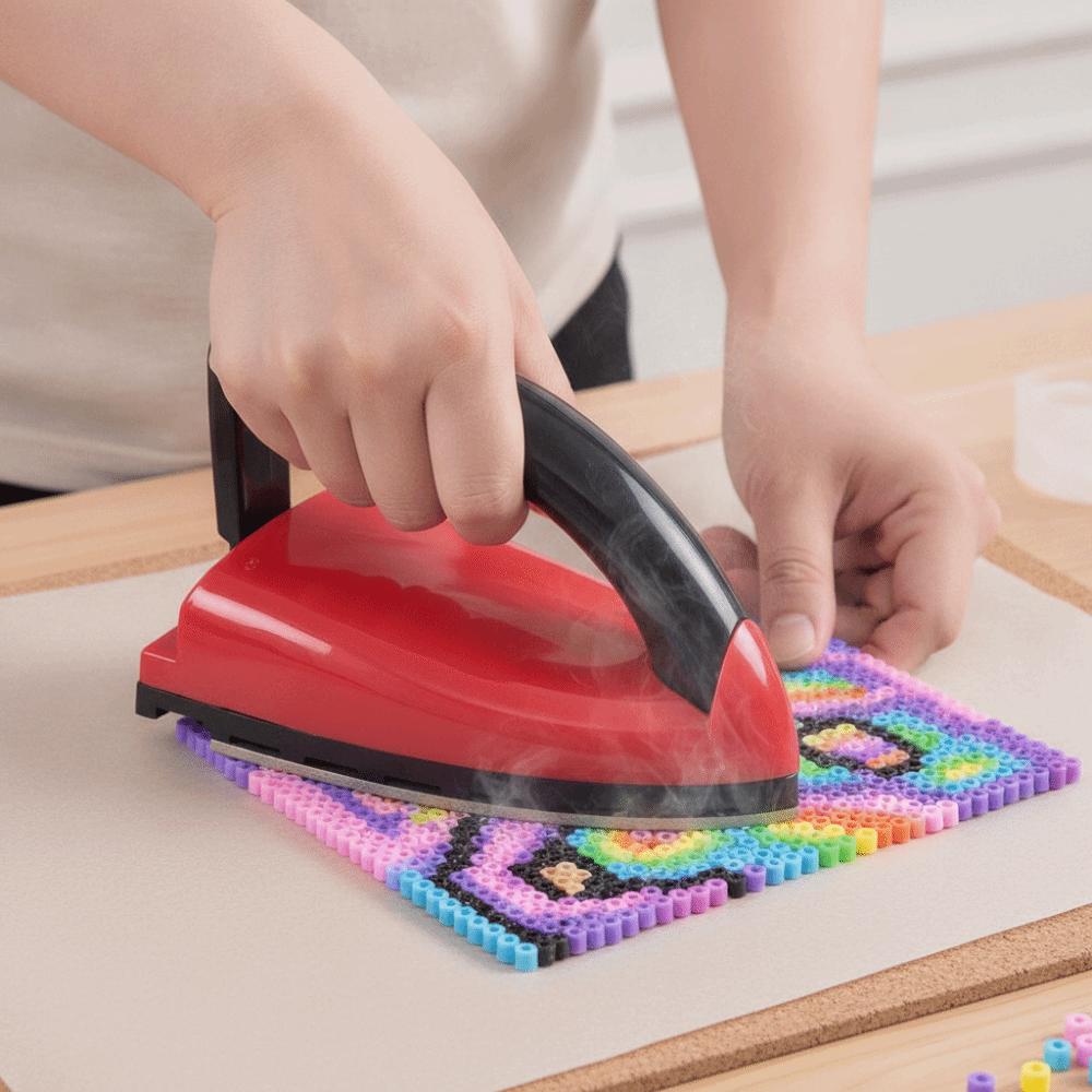 Smooth and Wear-resistant Mini Craft Iron Golden Bottom Plate Travel Flat Iron For Perler Beads