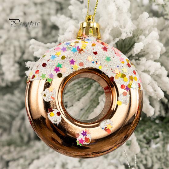 4 шт. рождественские украшения, подвески в виде пончиков, подвесные украшения для рождественской елки, реквизит для вечеринки, подвеска, домашний декор