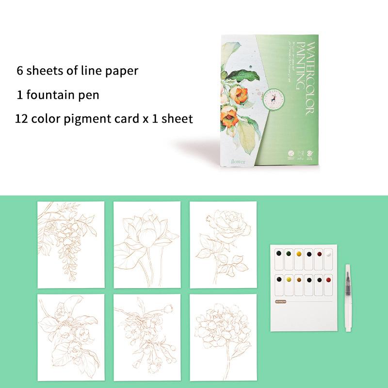 1 Набор Креативный набор для акварельной живописи с 12-цветной твердой краской, раскраска для снятия стресса у детей, набор для акварели для искусства родителей и детей