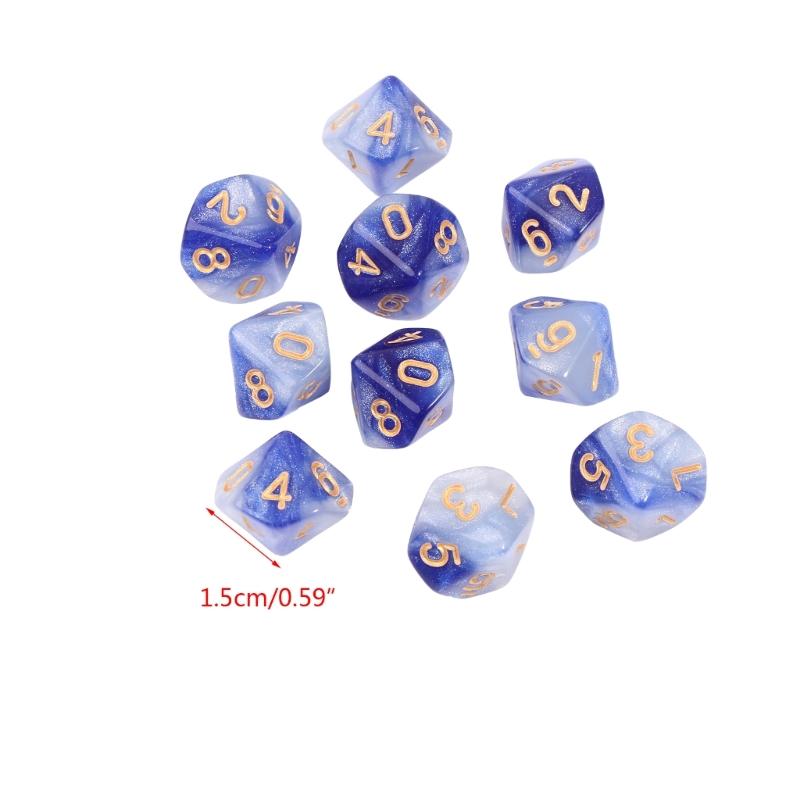 10-гранный кубик D10 15 мм для RPG игры Подарок Вечеринка Ролевая игра