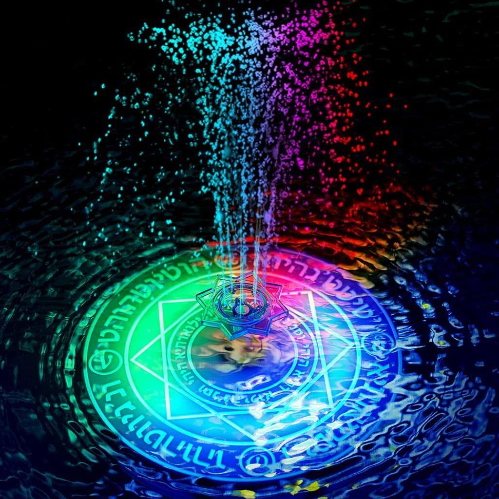 Солнечный фонтан с подсветкой и пультом дистанционного управления, разноцветная светодиодная подсветка, уличные солнечные фонтаны для птичьей поилки, аквариума, сада, пруда