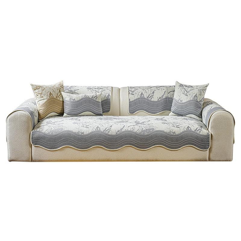 All-Season Chenille Sofa Cushion Non-Slip Durable Modern Style Cover Straight Sectional