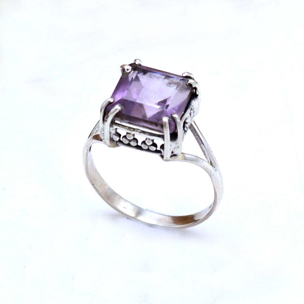Amethyst 925 Sterling Silver Ring, Gemstone Handmade Women Boho Ring