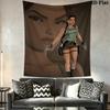 Tomb Raider Lara Wall Tapestry Aesthetic Wall Hanging Printed Fabric Blanket Decorative Tapestries for Bedroom Living Room Home Decor