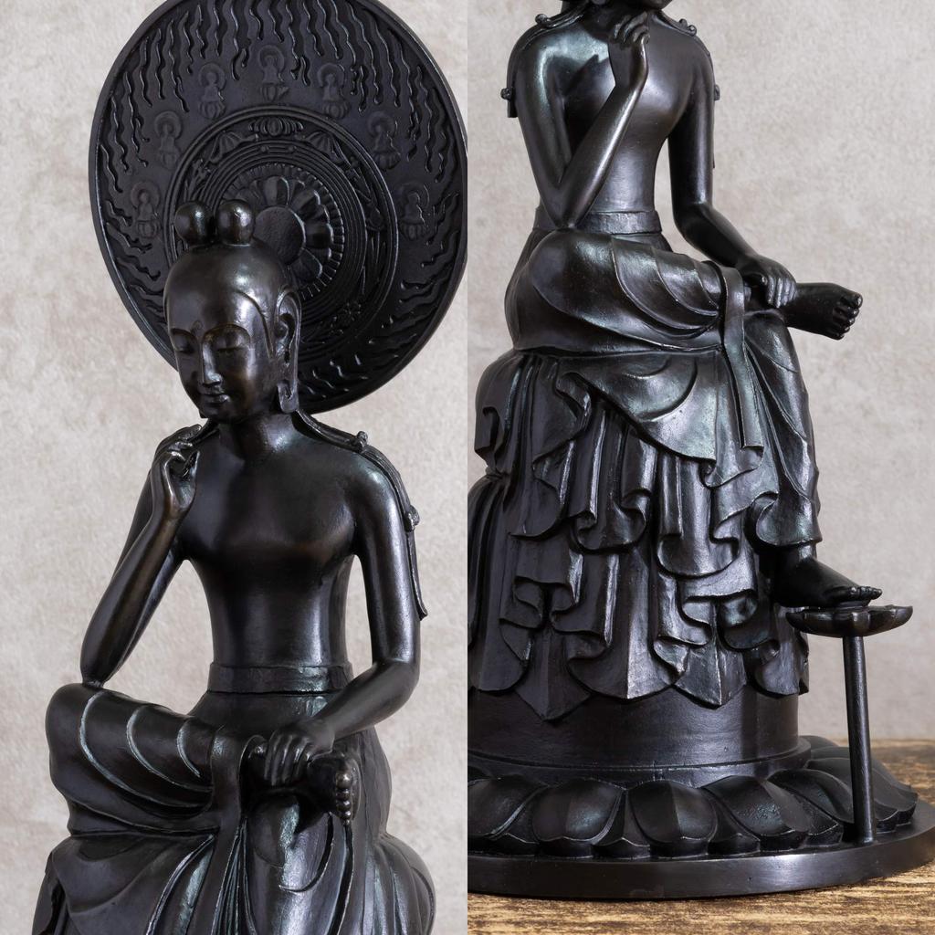 National Treasure Reproduction Maitreya Bodhisattva Statue Temple 31cm Lacquer Finished Wax Buddhist Junji Gun Original Statue Figure Takaoka