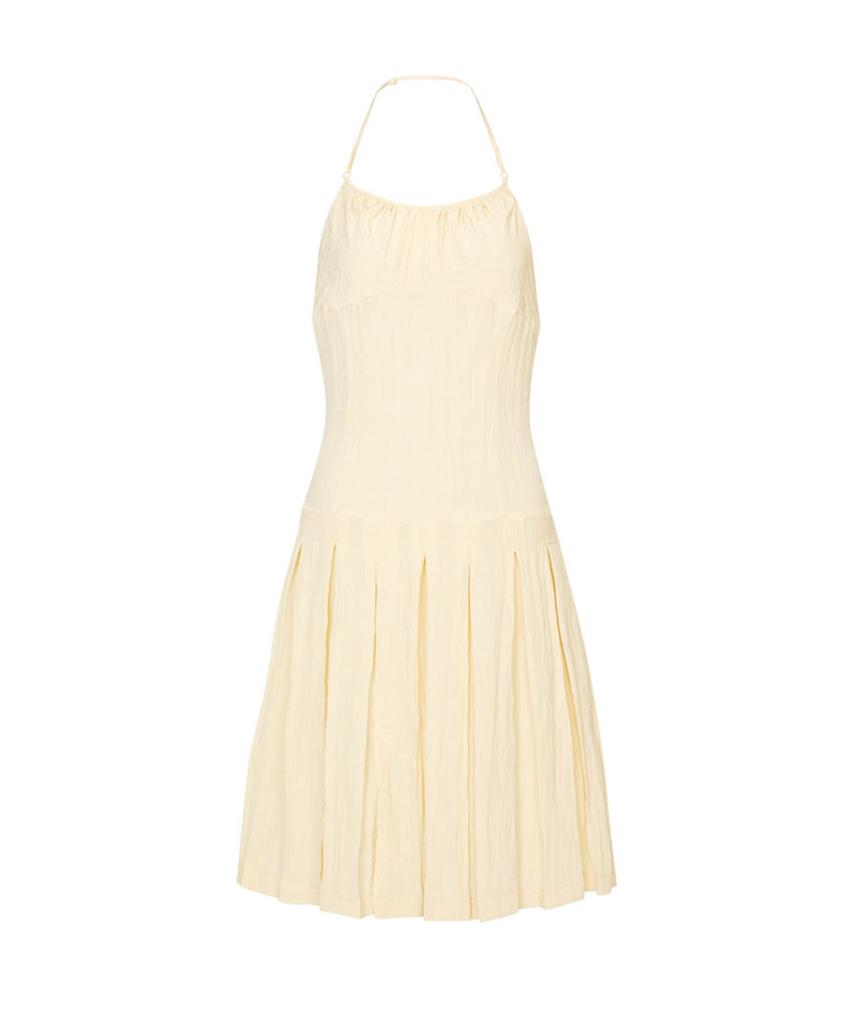 Lulu Seoul Nylon Halter Neck Dress (Butter)