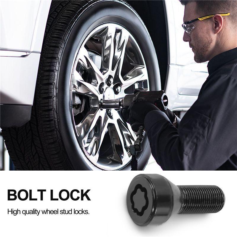 AC34- Wheel Stud Bolt Locks 14X1.25MM For BMW High Security Type Wheel Lock Set 36136792851