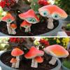 3pcs Mushroom Miniature Statue Stakes Outdoor Miniature Statue Suitable for Patio Yard Porch Micro Landscape Garden Decoration
