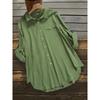 2025 Women's Solid Color Long Sleeve Button-Down Loose T-Shirt - European and American Style, Oversized Fit.