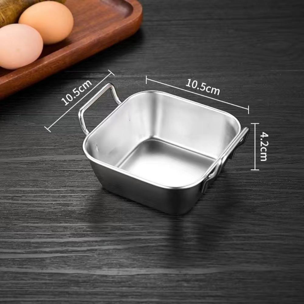 Durable Stainless Steel Snack Basket Silver Gold Sqaure Rectangle Fried Food Trays with Handle French Fries Plate Fried Chicken