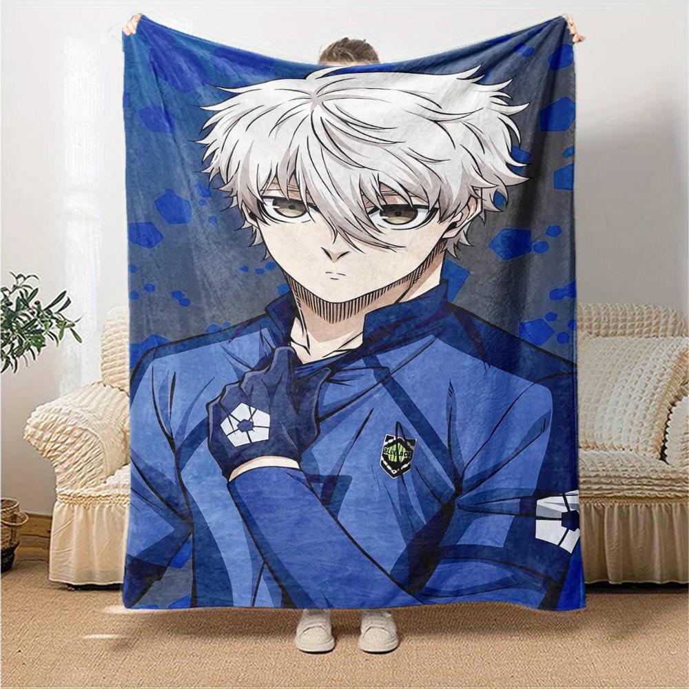 Nagi Seishiro BlueLock Theme Printed Blanket - Perfect for Couch, Bed, Travel & Outdoor Use | Machine Washable, Cozy & Durable.