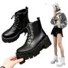 Осенние женские ботинки с пряжкой, круглый носок, танкетка, платформа, ботильоны в стиле панк-готика, женская уличная обувь, женские ботинки в стиле милитари, женские ботильоны