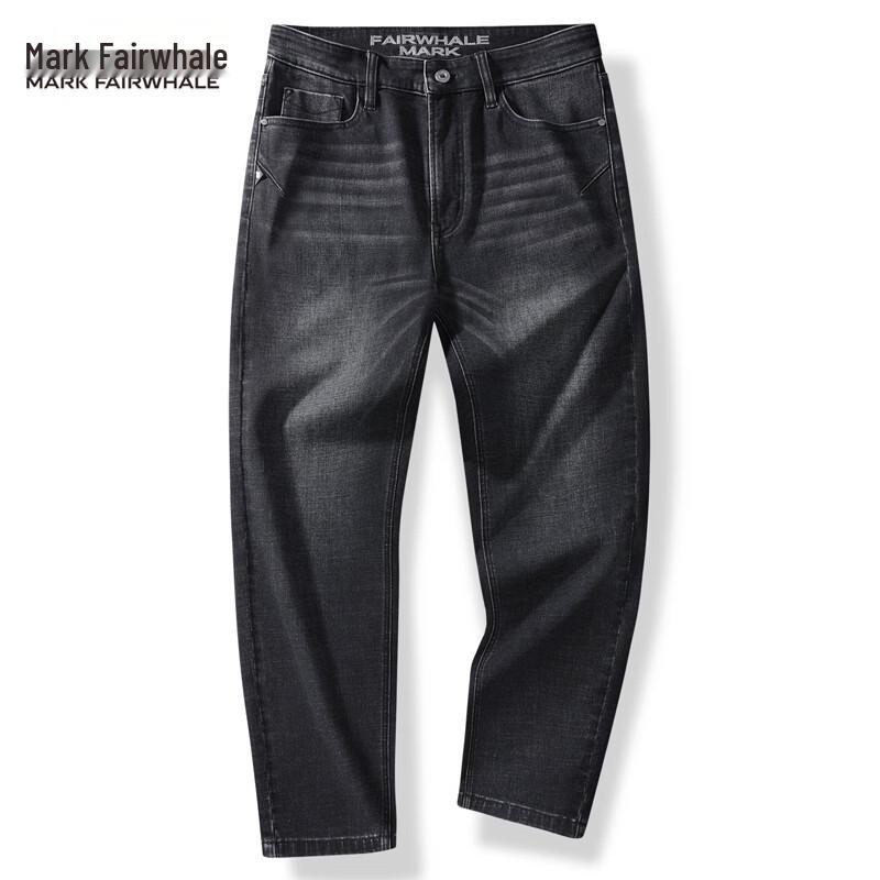 Mark Fairwhale Men's Loose Fit Washed Embroidered Jeans