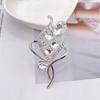 Fashion Crystal Flower Brooch Simple Temperament Versatile Corsage Fashion Jacket Pin Accessories