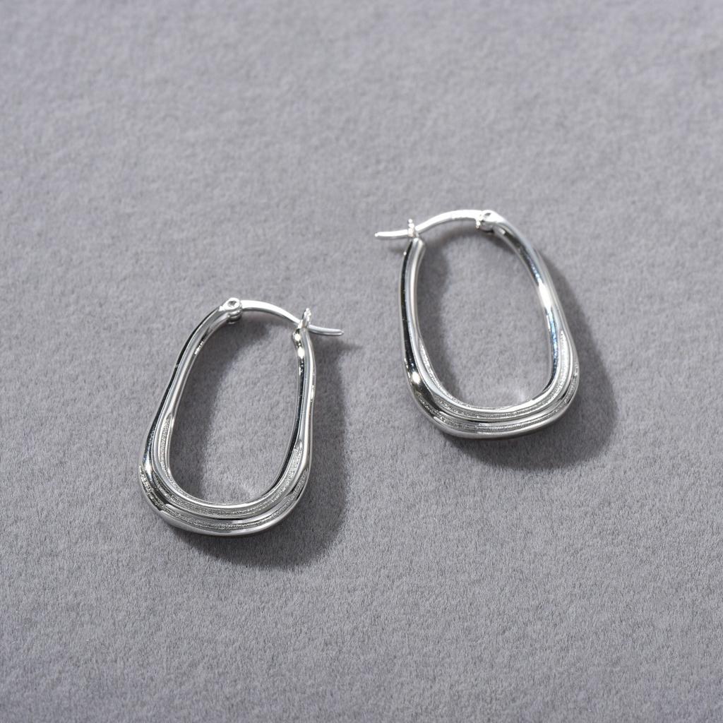 Серьги-гвоздики из серебра S925 с неровной текстурой, однотонные, с премиальным темпераментом, для повседневной носки, нишевые, must-have для женщин