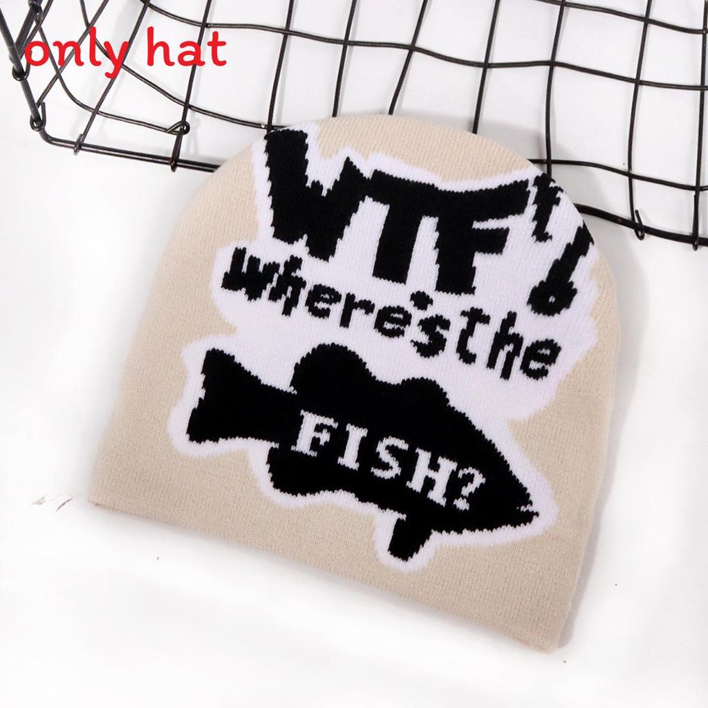 Fashion Color Blocked Letter Pattern Neutral Casual Warm Knitted Hat For Unisex Daily Fashion