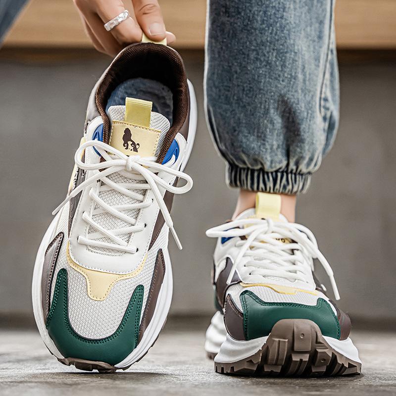 Студенческие dad shoes, модные, увеличивающие рост и стройнящие спортивные туфли, осенние, сетчатые, удобные и дышащие, беговые туфли