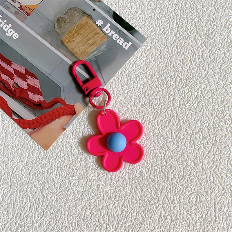 Корейский брелок с цветочным принтом в виде конфеты, милый цветочный брелок, держатель для ключей от машины, сумка, кулон, украшение для рюкзака, подарки для лучших друзей