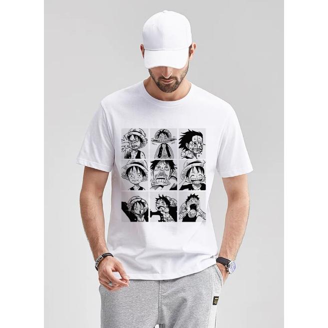 Nika Luffy Gear 5 ONE PIECE Anime Men Women Summer T-shirt Oversized Harajuku Oversized Retro Short-sleeved Casual Comfort Y2k