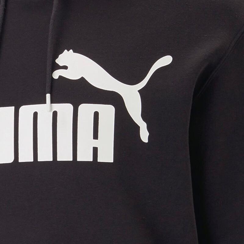 Puma Color Block Logo Print Hooded Sweatshirt Men Sweatshirt Black Gray 676667-01