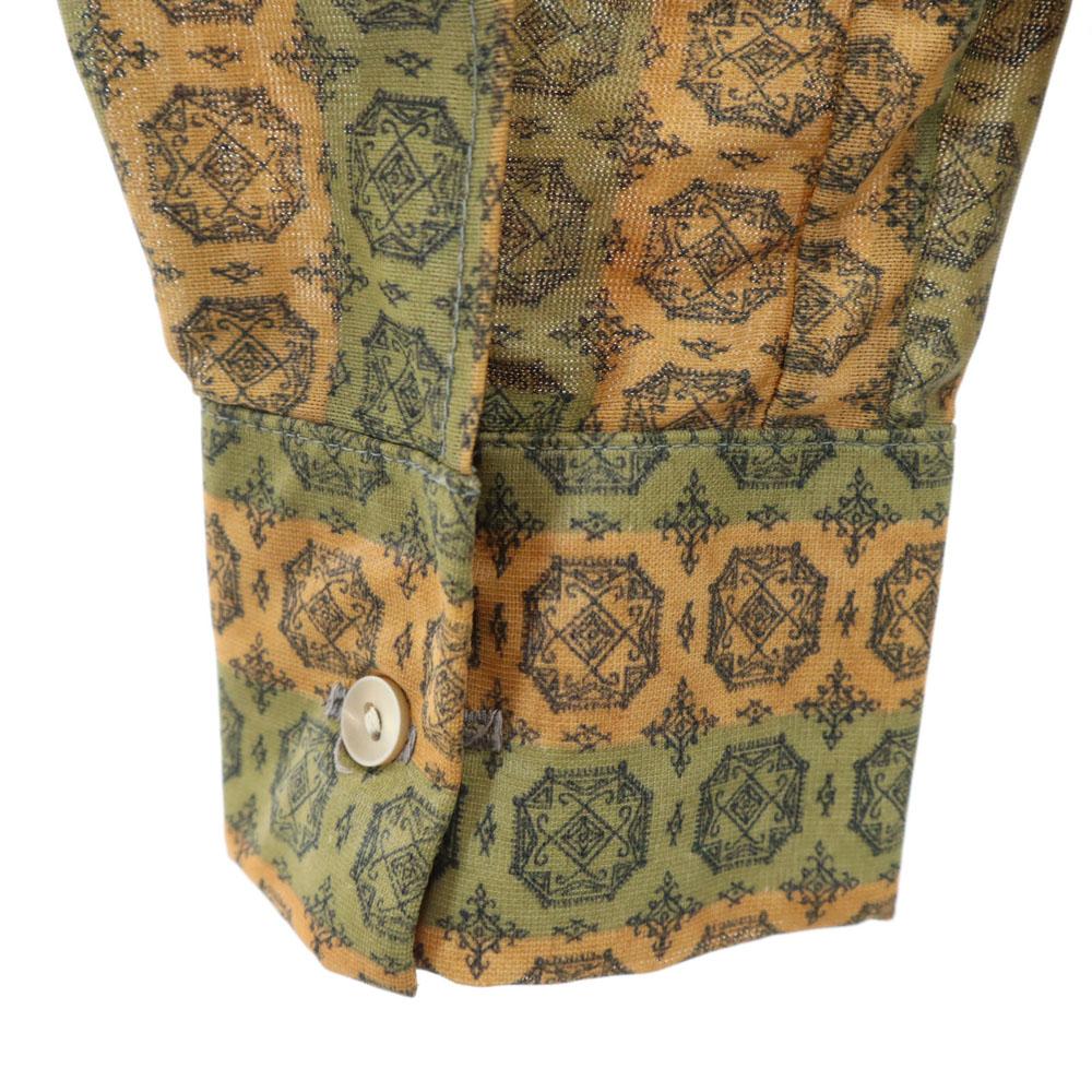 70-е Комбинезон с ручкой Рубашка с длинным рукавом 40 Бежево-коричневый и т.д.. Старый винтажный Мужской Б/У