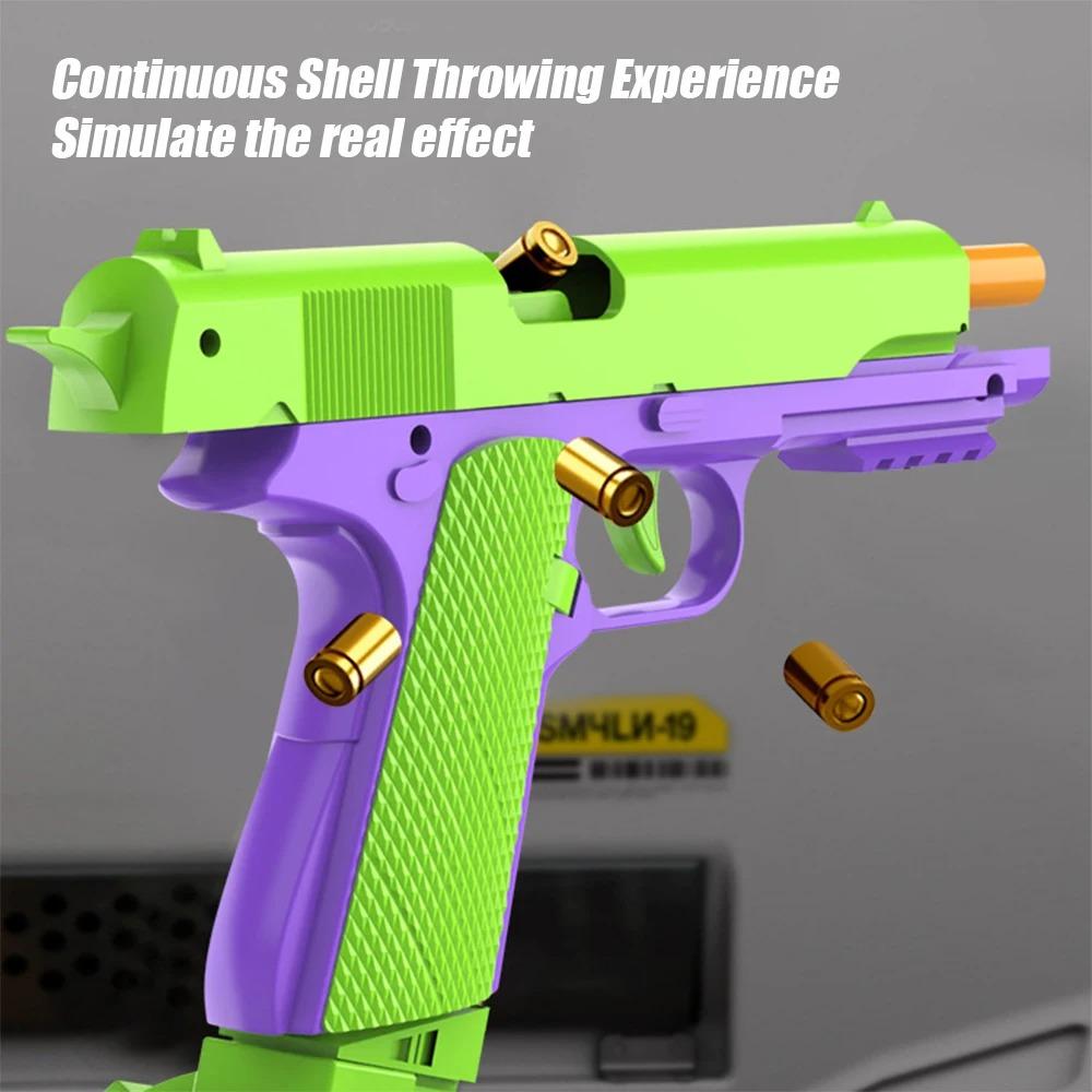 M1911 Carrot Children's Toy Gun F8 Automatic Shell Throwing Continuous Pistol Boy Toy Gun Soft Bullet