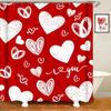 Занавеска для душа на День святого Валентина Падающий красный Пара Романтическая любовь Ванная комната Декоративная Водонепроницаемая занавеска для душа 90x180см