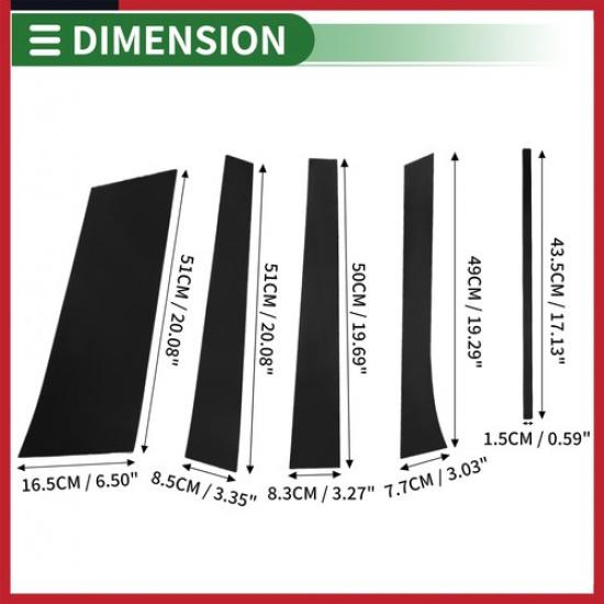 Door Pillar Window Trim for Buick Enclave 2007-2014 Black