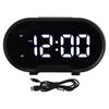 Digital Alarm Clock USB LED Display White Light Mirror Electronic Desktop Clock for Bedroom Living Room Office Black