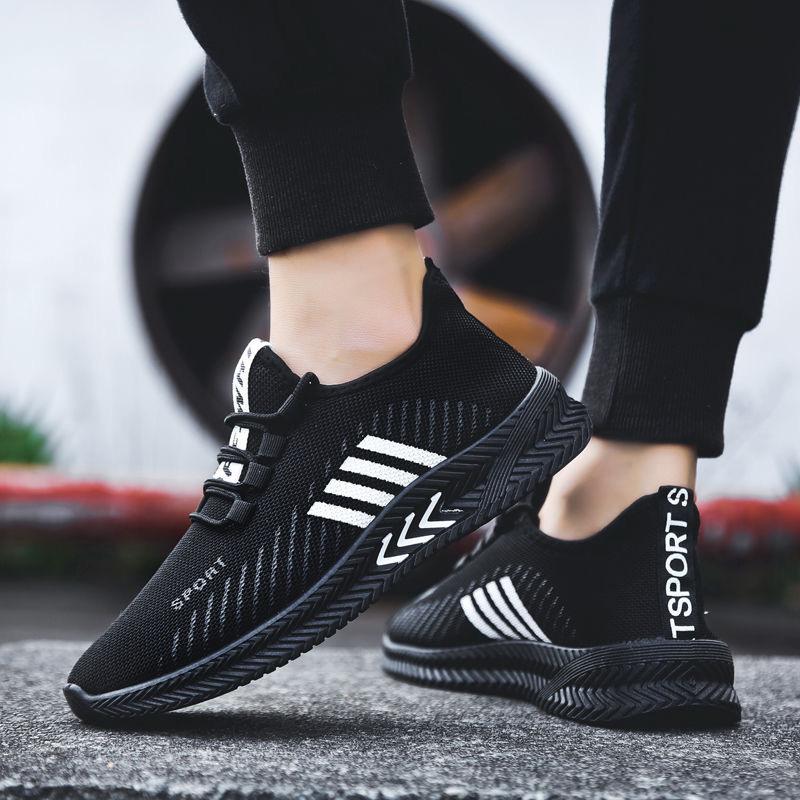 Men's Shoes Summer New Casual Shoes Men's Korean Version Trendy Sports Shoes Men's Fly-woven Running Trendy Shoes