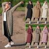 Women Winter Coats Wool Cardigan Solid  Jacket Sweater Long Loose Thick Coat
