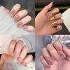 24pcs/Box Artificial Full Cover Nail Tips Wearable Ballerina False Nails Press On Nails French Style